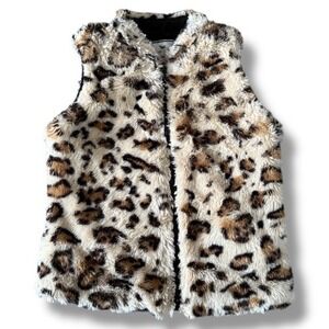 American Widgeon Kids Faux‎ Fur Leopard Print Vest Size 5